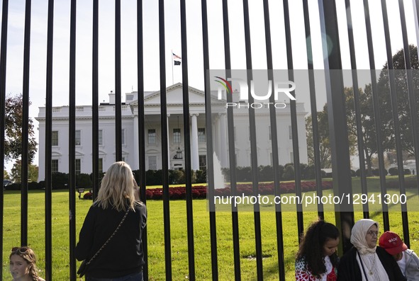 The view is outside the White House fence in Washington, DC, on November 2, 2025.  by Andrew Thomas/NurPhoto