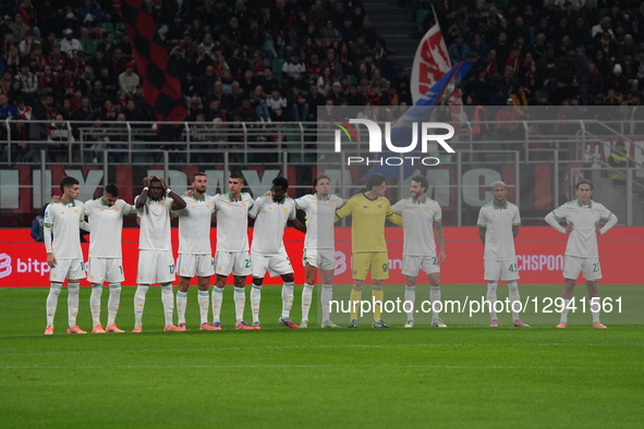 The team of AS Roma plays against AC Milan in Serie A at Stadio Meazza in San Siro, Italy, on November 2, 2025.  by Alessio Morgese/NurPhoto