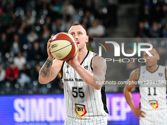 Mitchell Creek is in action during the U-BT Cluj-Napoca vs. Igokea M:Tel game in the ABA League, held at BT Arena in Cluj-Napoca, Romania, o... by Flaviu Buboi/NurPhoto