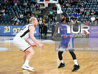 Jequan Demonte Lewis and Trey Woodbury are in action during the U-BT Cluj-Napoca vs. Igokea M:Tel game in the ABA League, held at BT Arena i... by Flaviu Buboi/NurPhoto