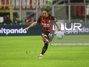 Luka Modric plays during the Serie A match between AC Milan and AS Roma in Milano, Italy, on November 2, 2025, at Giuseppe Meazza stadium.  by Mairo Cinquetti/NurPhoto