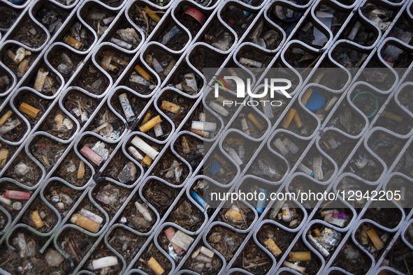 Cigarette butts cause significant pollution in the City of Buenos Aires, Argentina, releasing toxic substances such as nicotine, arsenic, an... by Catriel Gallucci Bordoni/NurPhoto
