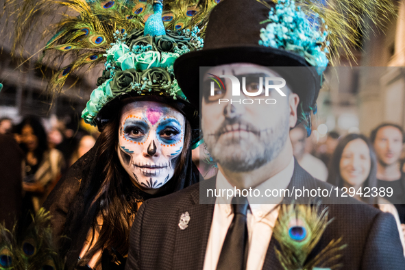 A parade of ''Catrinas'' takes place in Rome, Italy, on November 2, 2025, during the Day of the Dead, a tradition with strong roots, especia... by Andrea Ronchini/NurPhoto