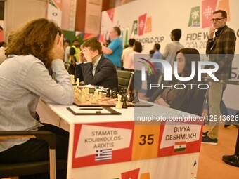 In Goa, India, on November 2, 2025, Divya Deshmukh from India participates in the Round 1 game at Resort Rio during the FIDE World Cup 2025.... by Ranjith Kumar/NurPhoto