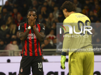 Rafael Leao looks dejected during the Serie A match between AC Milan and AS Roma in Milano, Italy, on November 3, 2025, at Giuseppe Meazza s... by Mairo Cinquetti/NurPhoto