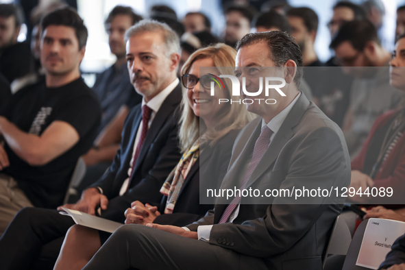 Prime Minister Luis Montenegro, Mayor of Porto Pedro Duarte, and Minister of Health Ana Paula Martins visit Sword Health's facilities and pa... by Rita Franca/NurPhoto