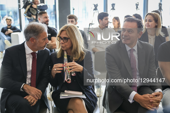 Prime Minister Luis Montenegro, Mayor of Porto Pedro Duarte, and Minister of Health Ana Paula Martins visit Sword Health's facilities and pa... by Rita Franca/NurPhoto