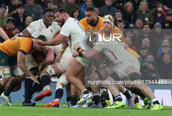 England's Ellis Genge (Bristol Bears) and Australia's Fraser McReight (Albany Creek Brumbies) are in action during the Quilter Nations Serie... by Action Foto Sport/NurPhoto