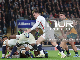 England's Ben Spencer (Bath Rugby) and England's Guy Pepper (Bath Rugby) are in action during the Quilter Nations Series match between Engla... by Action Foto Sport/NurPhoto