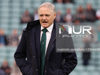 Australia's Head Coach Joe Schmidt stands before kickoff during the Quilter Nations Series match between England and Australia at Allianz St... by Action Foto Sport/NurPhoto
