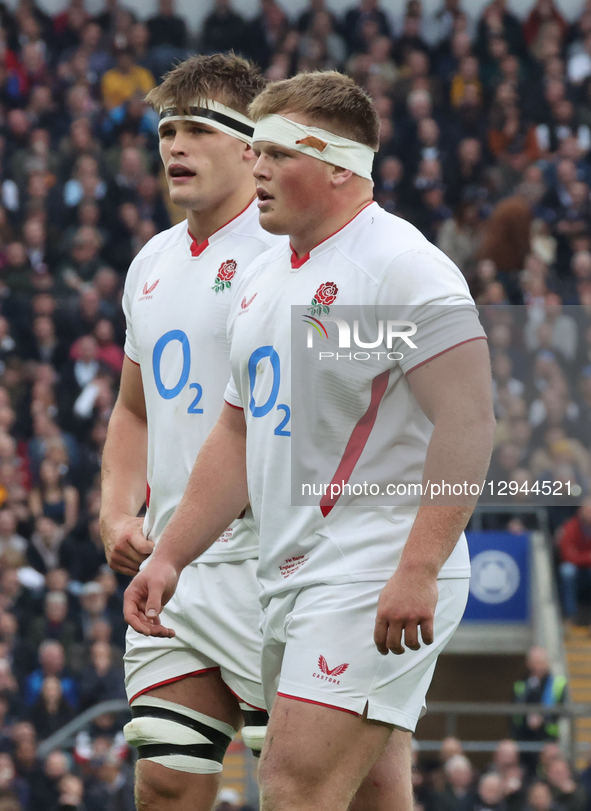England's Guy Pepper (Bath Rugby) and England's Fin Baxter (Harlequins) are in action during the Quilter Nations Series match between Englan... by Action Foto Sport/NurPhoto
