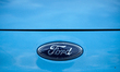 A Ford badge is seen on a car in Warsaw, Poland on 01 November, 2025. 
