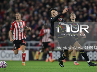 Dwight McNeil of Everton miscontrols a pass during the Premier League match between Sunderland and Everton at the Stadium Of Light in Sunder... by MI News/NurPhoto