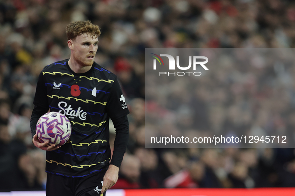 Jake O'Brien of Everton plays during the Premier League match between Sunderland and Everton at the Stadium Of Light in Sunderland, England,... by MI News/NurPhoto