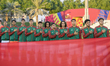 Morocco players line up prior to the FIFA U-17 World Cup Qatar 2025 Group B match between...