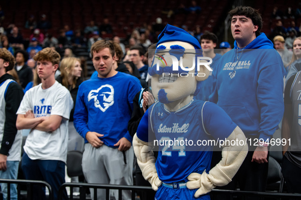 The Pirate, the Seton Hall Pirates mascot, appears during an NCAA basketball game at Prudential Center in Newark, United States, on November... by Dan Squicciarini/NurPhoto