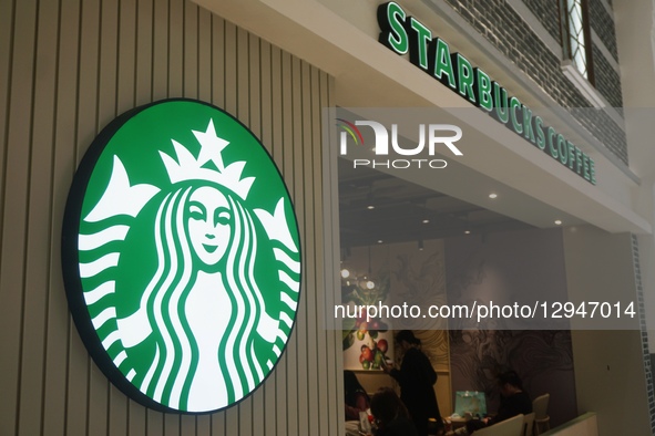 A Starbucks store is in Hangzhou, Zhejiang Province, China, on November 4, 2025.  by Costfoto/NurPhoto