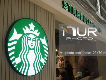 A Starbucks store is in Hangzhou, Zhejiang Province, China, on November 4, 2025.  by Costfoto/NurPhoto