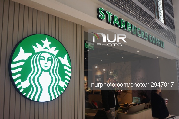 A Starbucks store is in Hangzhou, Zhejiang Province, China, on November 4, 2025.  by Costfoto/NurPhoto
