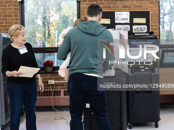 Voters cast their ballots at a polling station on Election Day morning in Fairfax, Virginia, on November 4, 2025. Virginians choose the comm... by Probal Rashid/NurPhoto