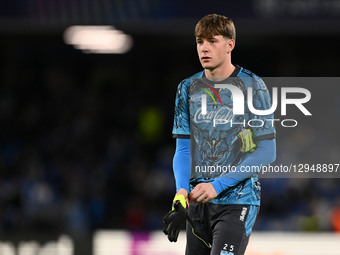 Mathias Ferrante of S.S.C. Napoli warms up before the match during the UEFA Champions League phase day 4 football match between S.S.C. Napol... by Domenico Cippitelli/NurPhoto