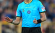 Referee Daniele Perenzoni officiates the Serie B match between US Catanzaro and Venezia FC...
