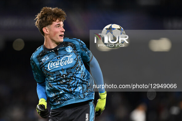 Mathias Ferrante of S.S.C. Napoli warms up before the match during the UEFA Champions League phase day 4 football match between S.S.C. Napol... by Domenico Cippitelli/NurPhoto