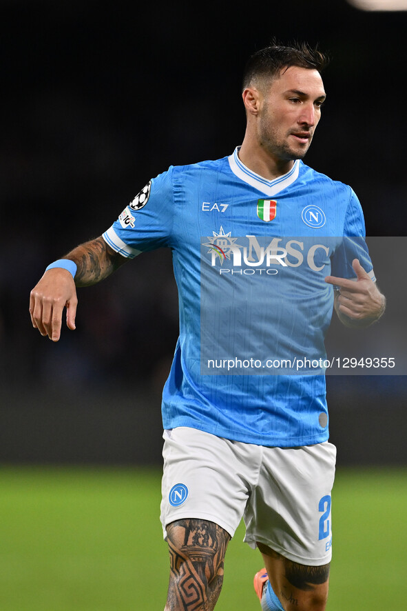 Matteo Politano of S.S.C. Napoli is in action during the UEFA Champions League phase day 4 football match between S.S.C. Napoli and Eintrach... by Domenico Cippitelli/NurPhoto