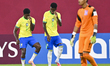 VITOR HUGO (C) of Brazil celebrates with his teammates after scoring a goal during the FIF...