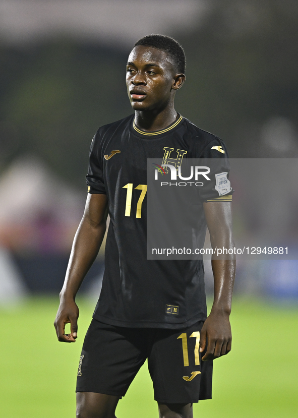 Yeison Arriola of Honduras is in action during the FIFA U-17 World Cup Qatar 2025 Group H match between Brazil and Honduras in Doha, Qatar,... by Noushad Thekkayil/NurPhoto
