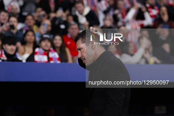 Head coach of Atletico de Madrid, Diego Pablo Simeone, is present during the UEFA Champions League 2025/26 match between Atletico de Madrid... by Guillermo Martinez/NurPhoto