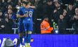 Jay Stansfield of Birmingham City is hugged by Seung-ho Paik of Birmingham City as he cele...