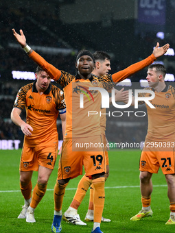 Joel Ndala of Hull City celebrates after scoring a goal to make it 1-1 during the Sky Bet Championship match between Derby County and Hull C... by MI News/NurPhoto