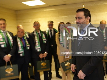 Syrian Foreign Minister Assad Al-Shaybani receives several diplomats who defect from the Assad regime and signs a decree reinstating them in... by Rami Alsayed/NurPhoto