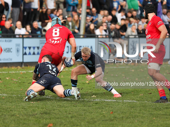 Piotr Zeszutek of Energa Ogniwo Sopot is in action, challenged by Patrick Rozycki of Juvenia Krakow during the Ekstraliga match between Juve... by Klaudia Radecka/NurPhoto