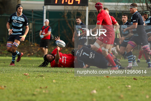 Marzuq Maarman of Energa Ogniwo Sopot is in action, challenged by Bartlomiej Skoczen of Juvenia Krakow during the Ekstraliga match between J... by Klaudia Radecka/NurPhoto
