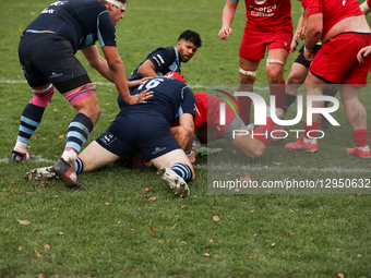 Mateusz Plichta of Energa Ogniwo Sopot is in action, challenged by Andrii Matsiuk of Juvenia Krakow during the Ekstraliga match between Juve... by Klaudia Radecka/NurPhoto