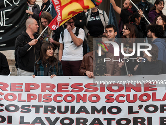 Students protest in front of the Ministry of Education in Rome, Italy, on November 04, 2025.  by Andrea Ronchini/NurPhoto