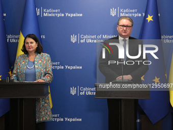 Deputy Prime Minister for European and Euro-Atlantic Integration of Ukraine, Taras Kachka, and Ambassador of the European Union to Ukraine,... by Hennadii Minchenko/Ukrinform/NurPhoto