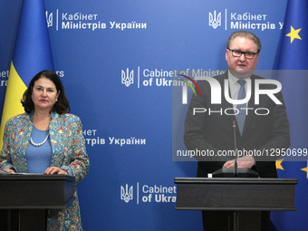 Deputy Prime Minister for European and Euro-Atlantic Integration of Ukraine, Taras Kachka, and Ambassador of the European Union to Ukraine,... by Hennadii Minchenko/Ukrinform/NurPhoto