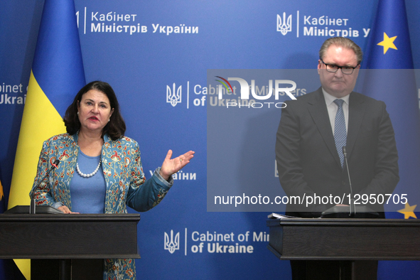 Deputy Prime Minister for European and Euro-Atlantic Integration of Ukraine, Taras Kachka, and Ambassador of the European Union to Ukraine,... by Hennadii Minchenko/Ukrinform/NurPhoto