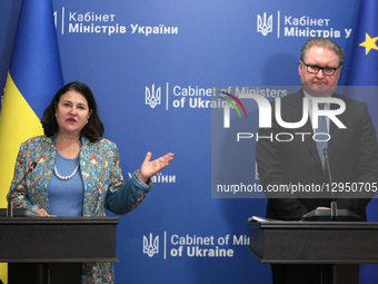 Deputy Prime Minister for European and Euro-Atlantic Integration of Ukraine, Taras Kachka, and Ambassador of the European Union to Ukraine,... by Hennadii Minchenko/Ukrinform/NurPhoto