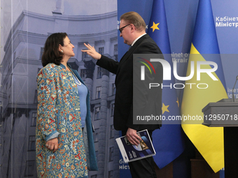 Deputy Prime Minister for European and Euro-Atlantic Integration of Ukraine, Taras Kachka, and Ambassador of the European Union to Ukraine,... by Hennadii Minchenko/Ukrinform/NurPhoto