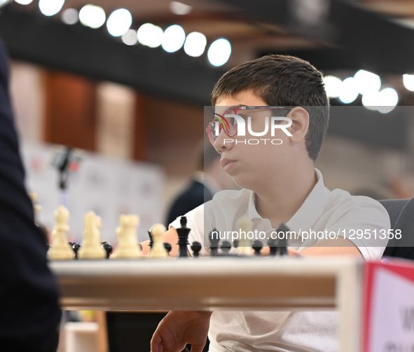 Faustino Oro (ARG) plays in the Round 2 game at Resort Rio during the FIDE World Cup 2025 in Goa, India  by Ranjith Kumar/NurPhoto