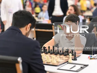 Faustino Oro (ARG) plays in the Round 2 game at Resort Rio during the FIDE World Cup 2025 in Goa, India  by Ranjith Kumar/NurPhoto