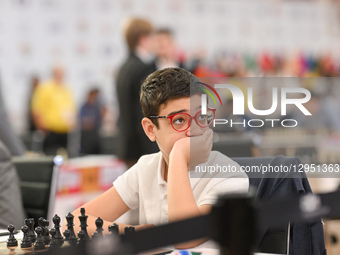 Faustino Oro (ARG) plays in the Round 2 game at Resort Rio during the FIDE World Cup 2025 in Goa, India  by Ranjith Kumar/NurPhoto