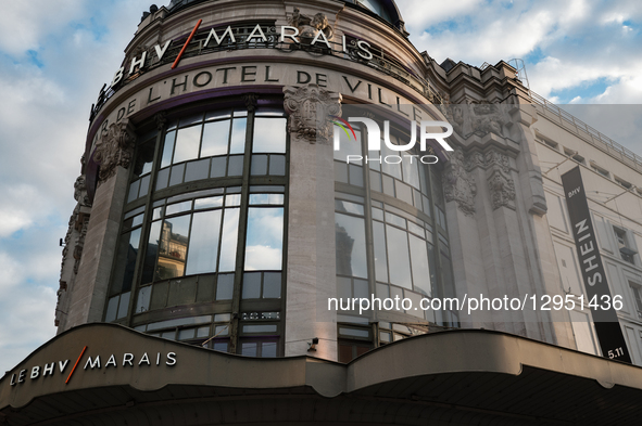 The photograph shows the logo of Asian e-commerce giant Shein outside at the Bazar de l'Hotel de Ville (BHV) department store in Paris, Fran... by Jerome Gilles/NurPhoto
