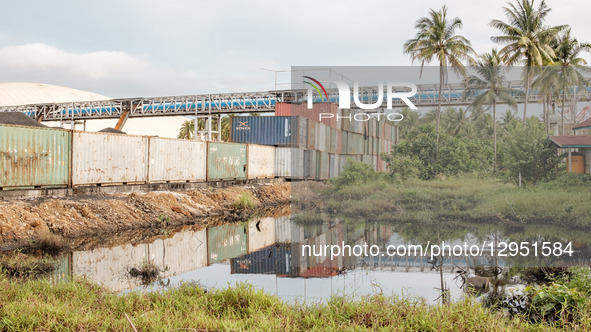 A coal storage facility processes raw nickel ore for a mining company in Kawasi Village, Obi Island, South Halmahera Regency, North Maluku P... by Muhammad Fauzy/NurPhoto