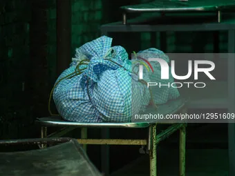 A dead body of a climber killed in an avalanche on Mount Yalung Ri is at the morgue of Tribhuvan University Teaching Hospital in Kathmandu,... by Safal Prakash Shrestha/NurPhoto