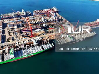 The giant ship is under construction at Beihai Shipbuilding Co., Ltd. in Qingdao, Shandong Province, China, on November 5, 2025.  by Costfoto/NurPhoto